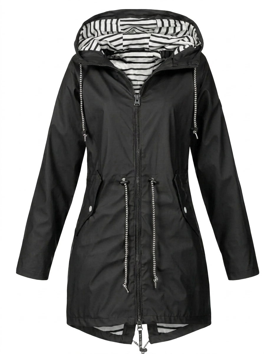 Quinn — Parka longue à capuche et taille réglable — Amielle Paris