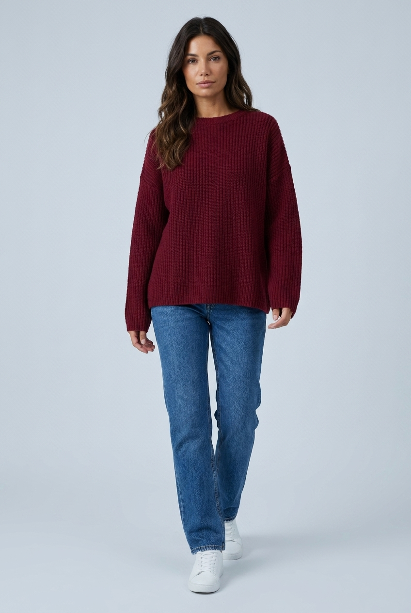 Pull ample en grosse maille côtelée — Manon — Amielle Paris