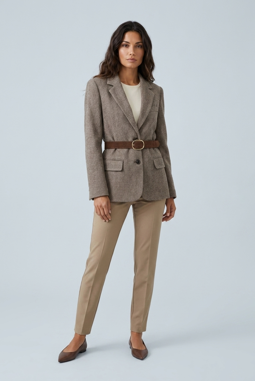 Céline — Blazer à chevrons ceinturé — Amielle Paris