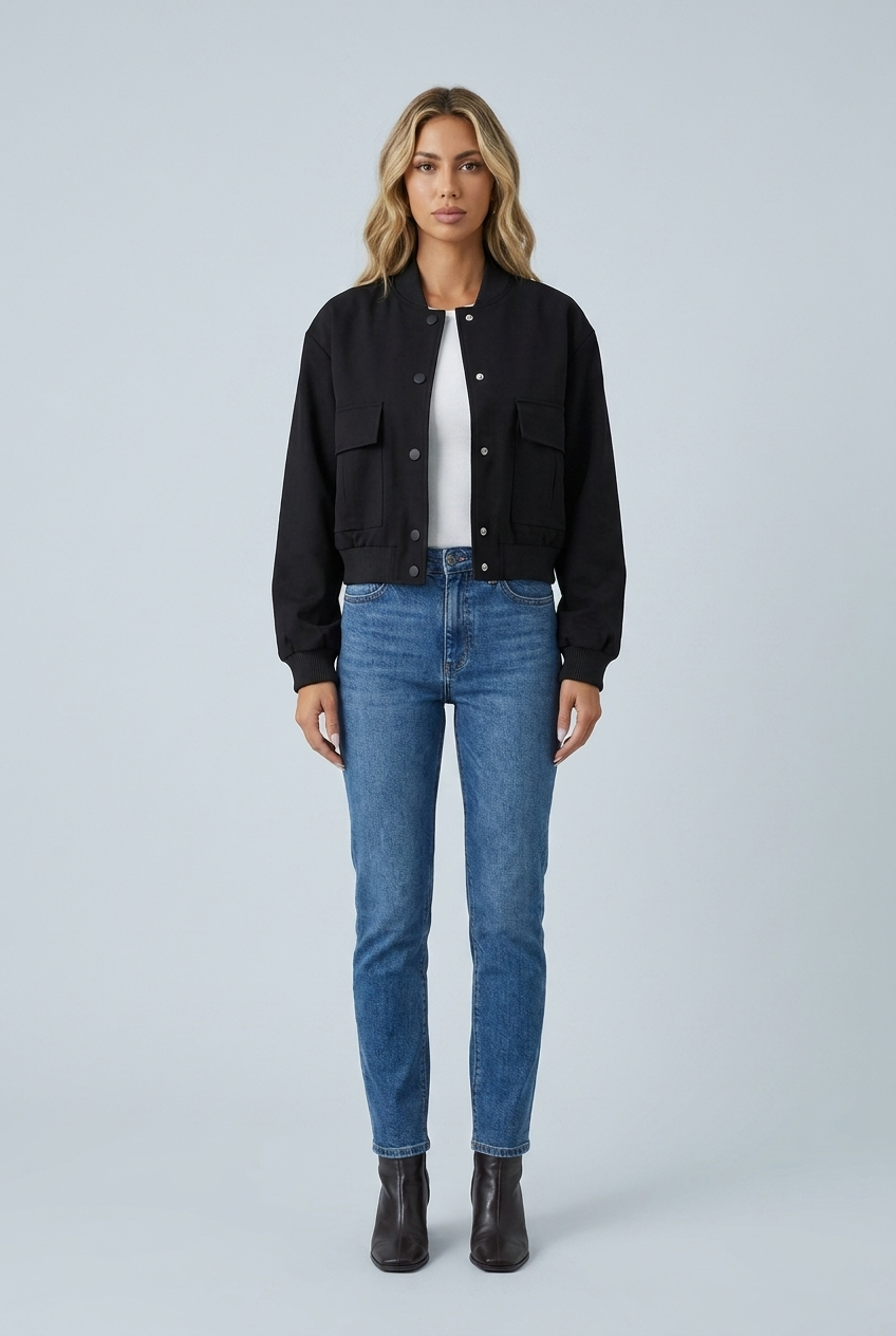 Remy — Bomber court à poches cargo — Amielle Paris