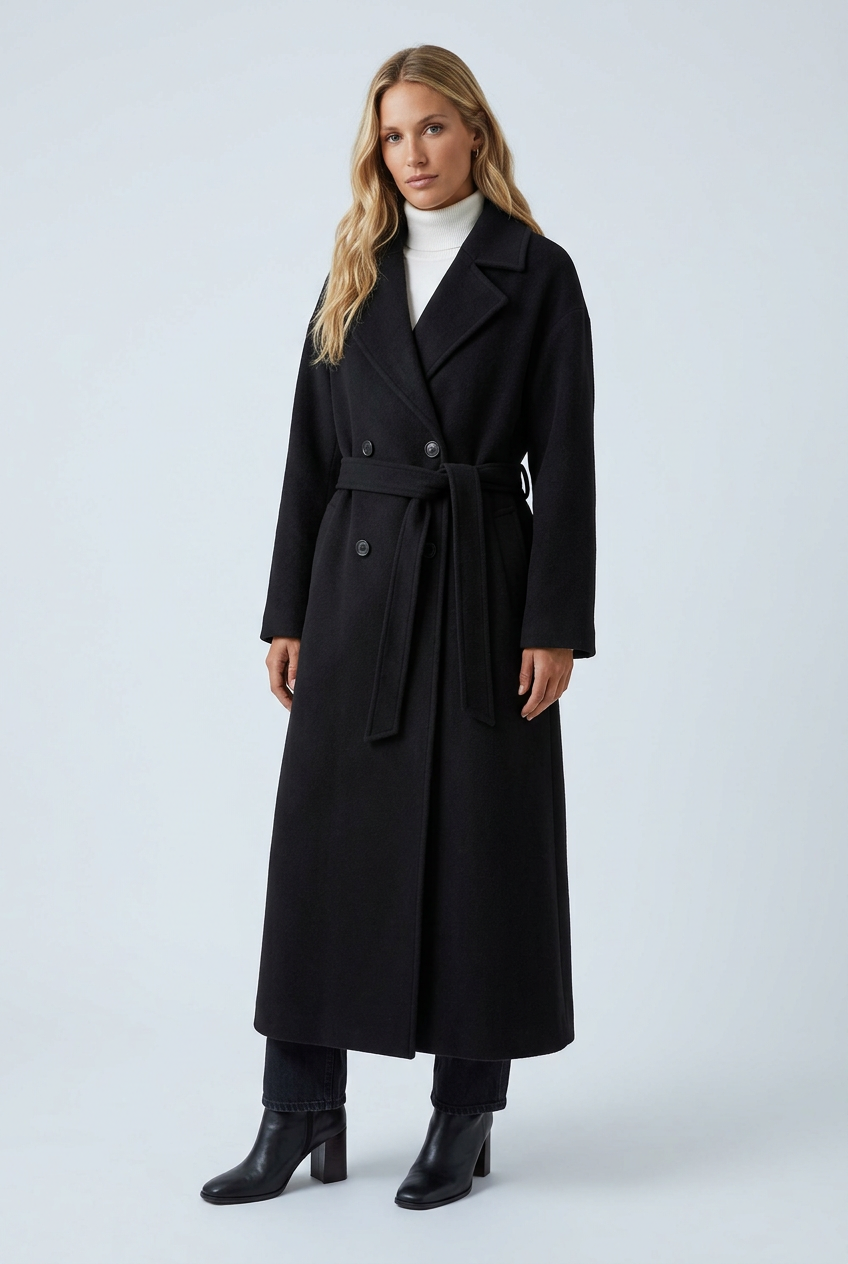 Manteau long ample ceinturé — Isabelle — Amielle Paris