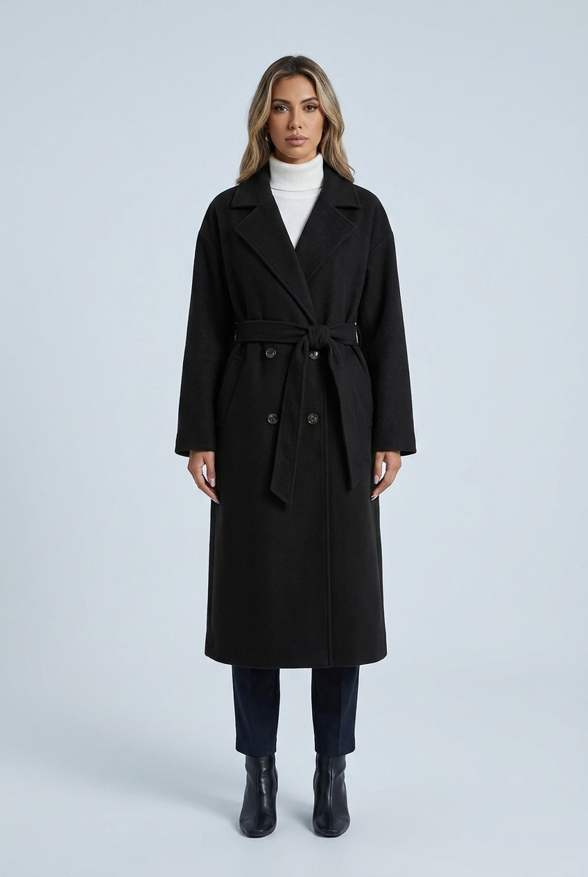 Manteau long ample ceinturé — Isabelle — Amielle Paris