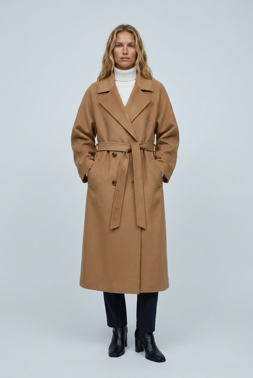 Manteau long ample ceinturé — Isabelle — Amielle Paris