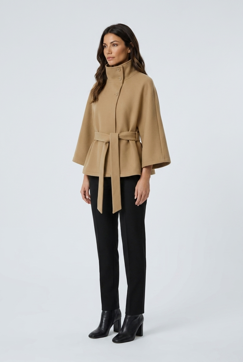 Manteau cape ceinturé — Ivana — Amielle Paris