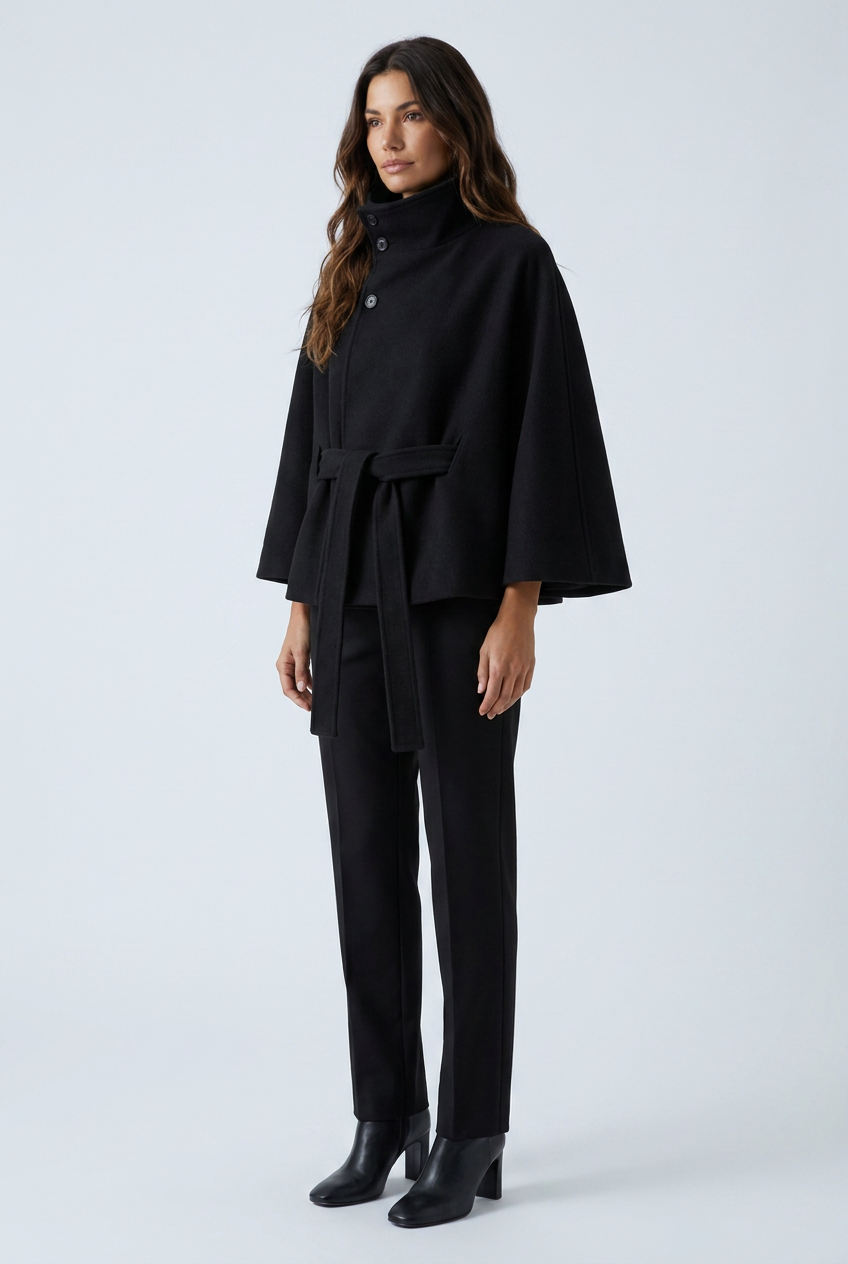 Manteau cape ceinturé — Ivana — Amielle Paris