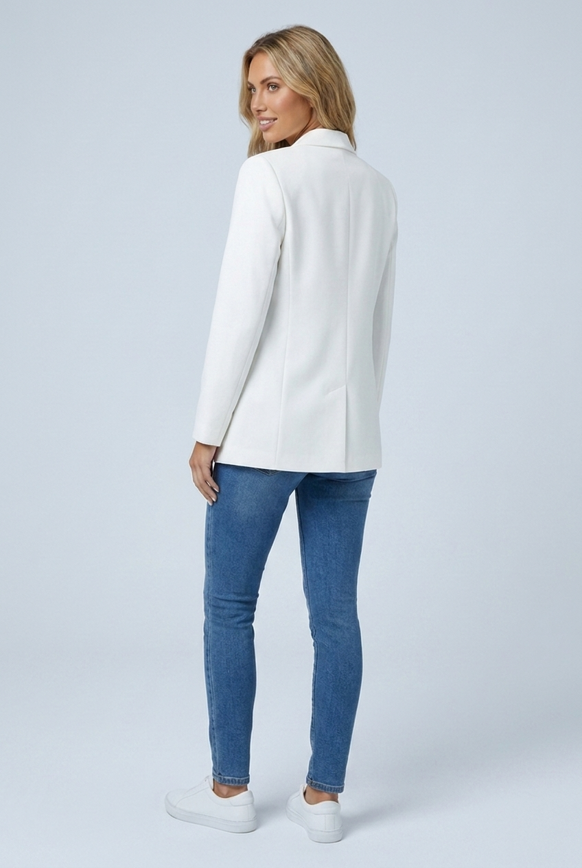 Blazer long ample à col cranté — Amielle Paris