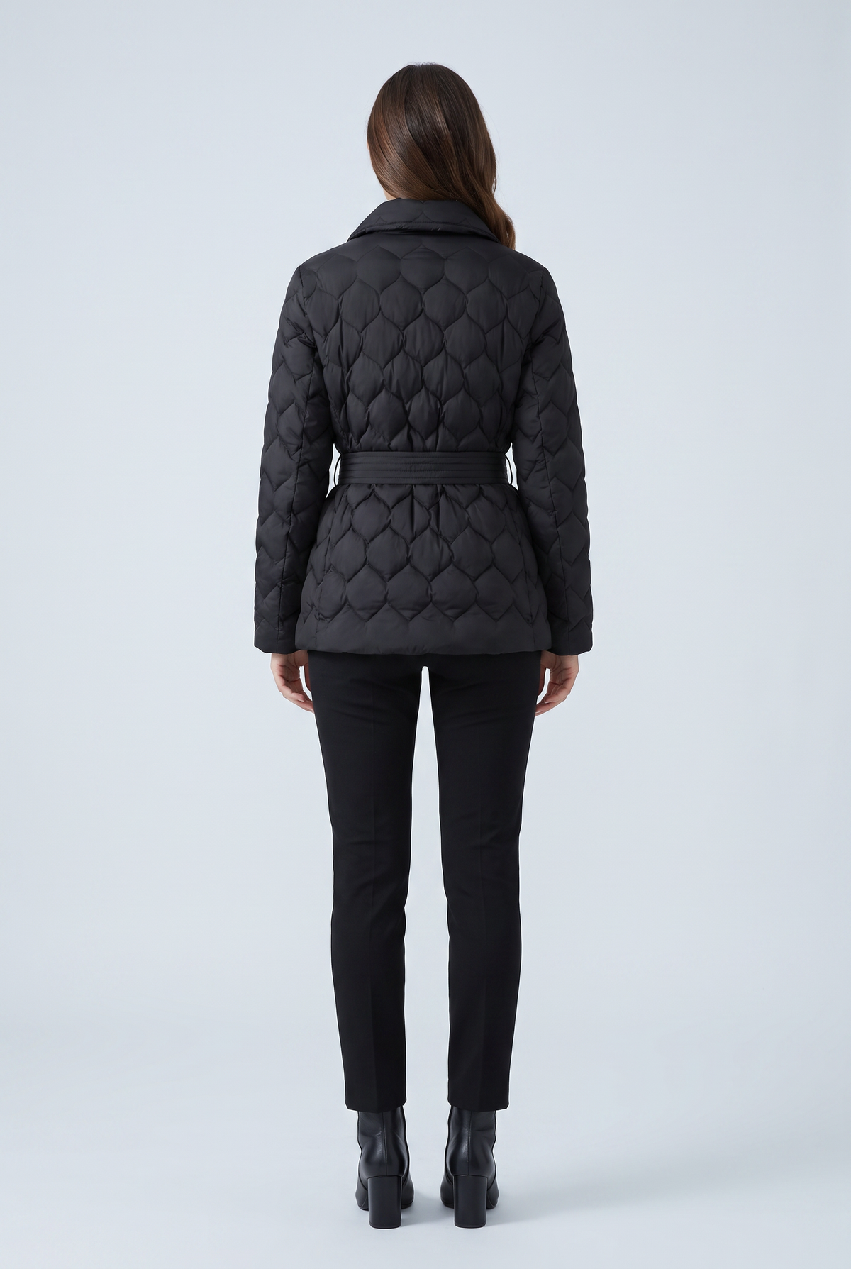 Doudoune ceinturée à col châle — Camille — Amielle Paris