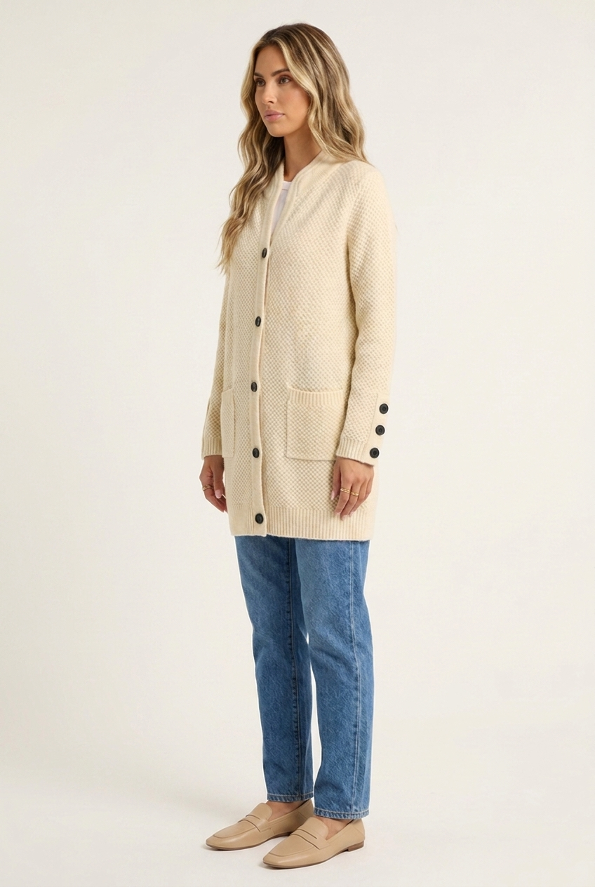 Cardigan long en maille douce Lorie — Amielle Paris