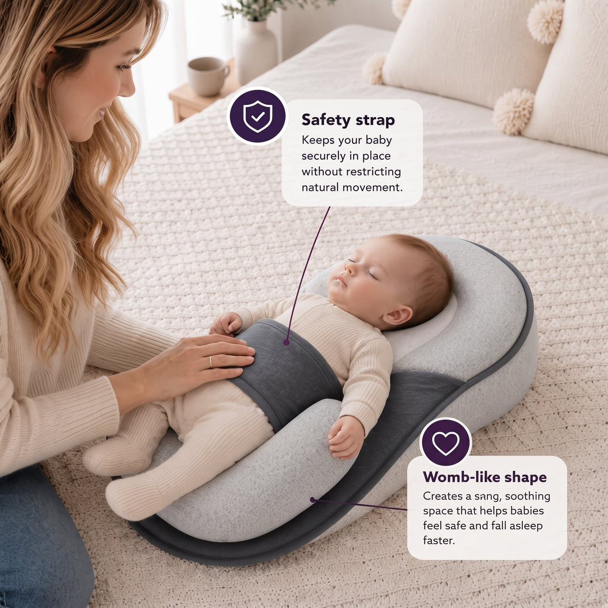 Coussin bébé incliné avec housse en coton — vue 4