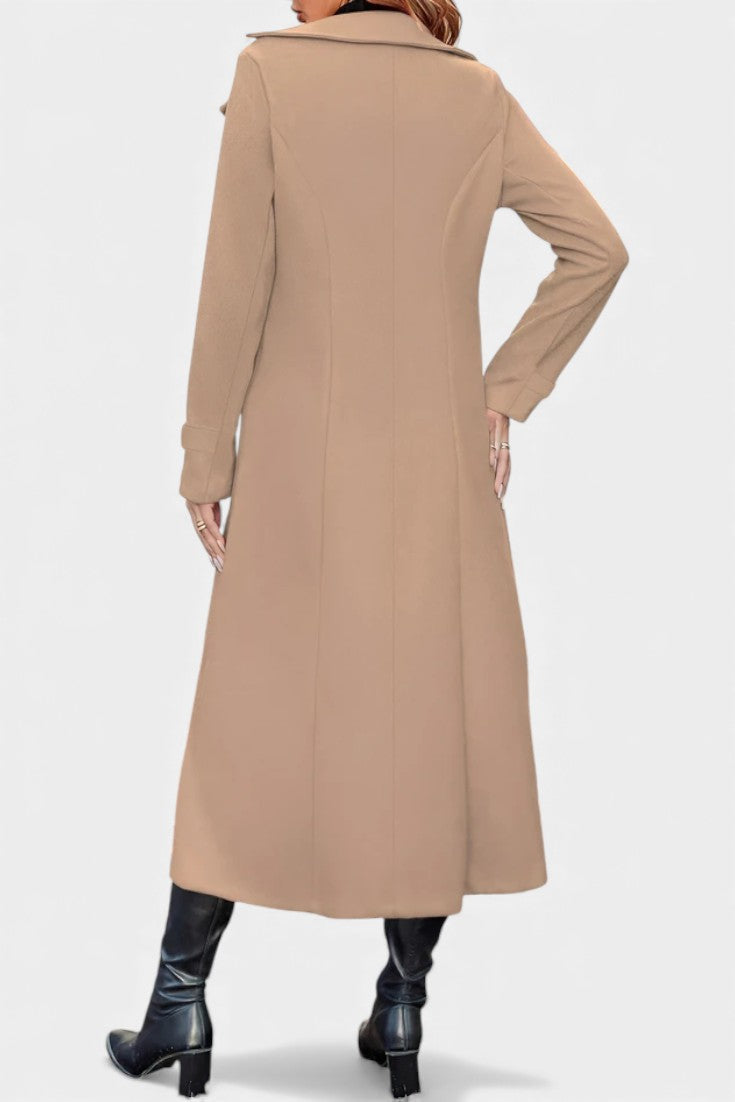 Ruby — Manteau long croisé à col cranté — Amielle Paris