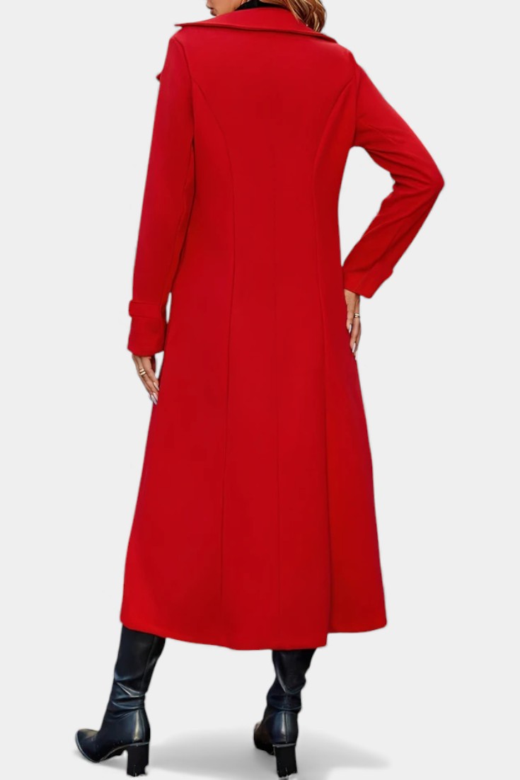 Ruby — Manteau long croisé à col cranté — Amielle Paris