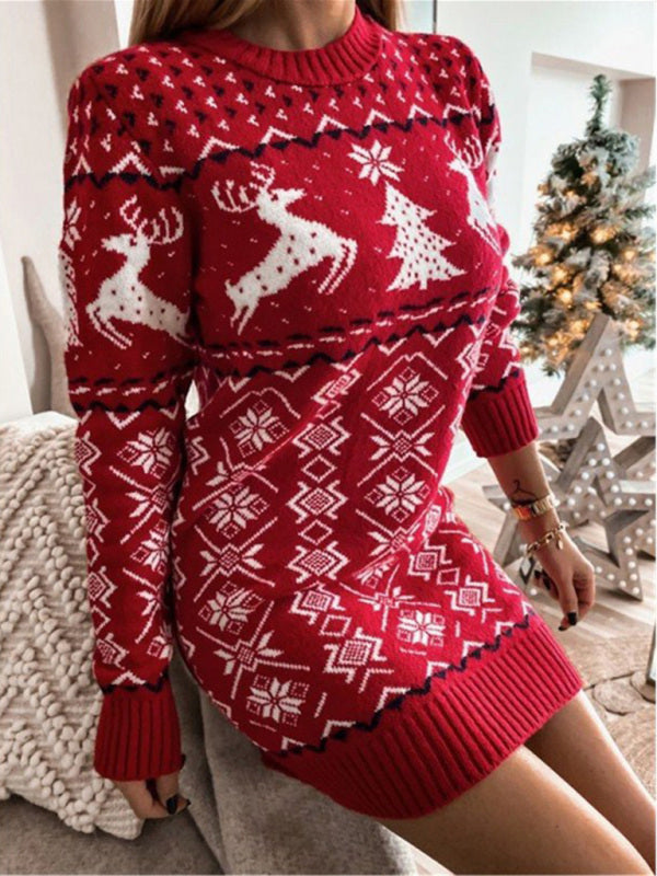 Yvonne — Robe pull de Noël en jacquard — Amielle Paris