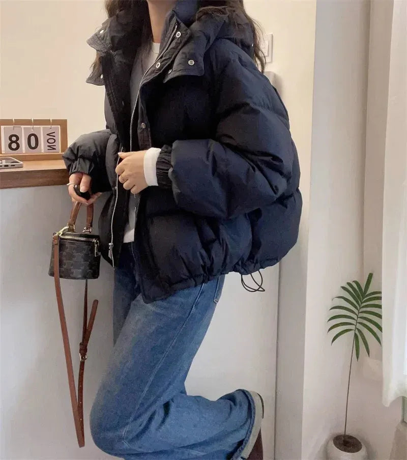 Doudoune à capuche et col haut zippé — Amielle Paris