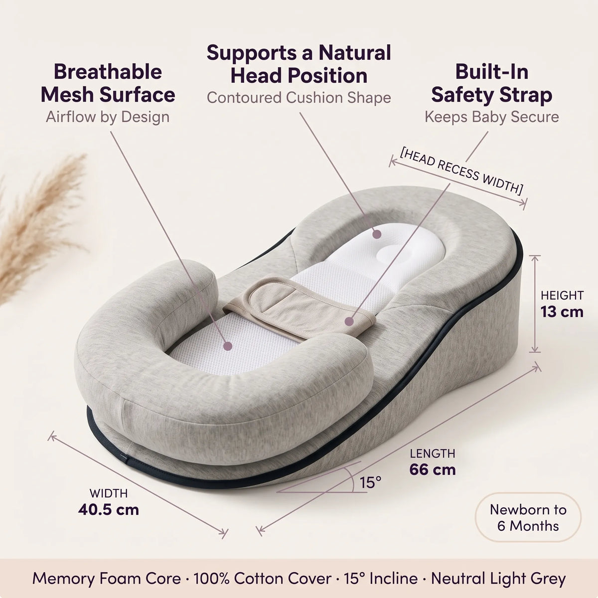Coussin bébé incliné avec housse en coton — vue 9