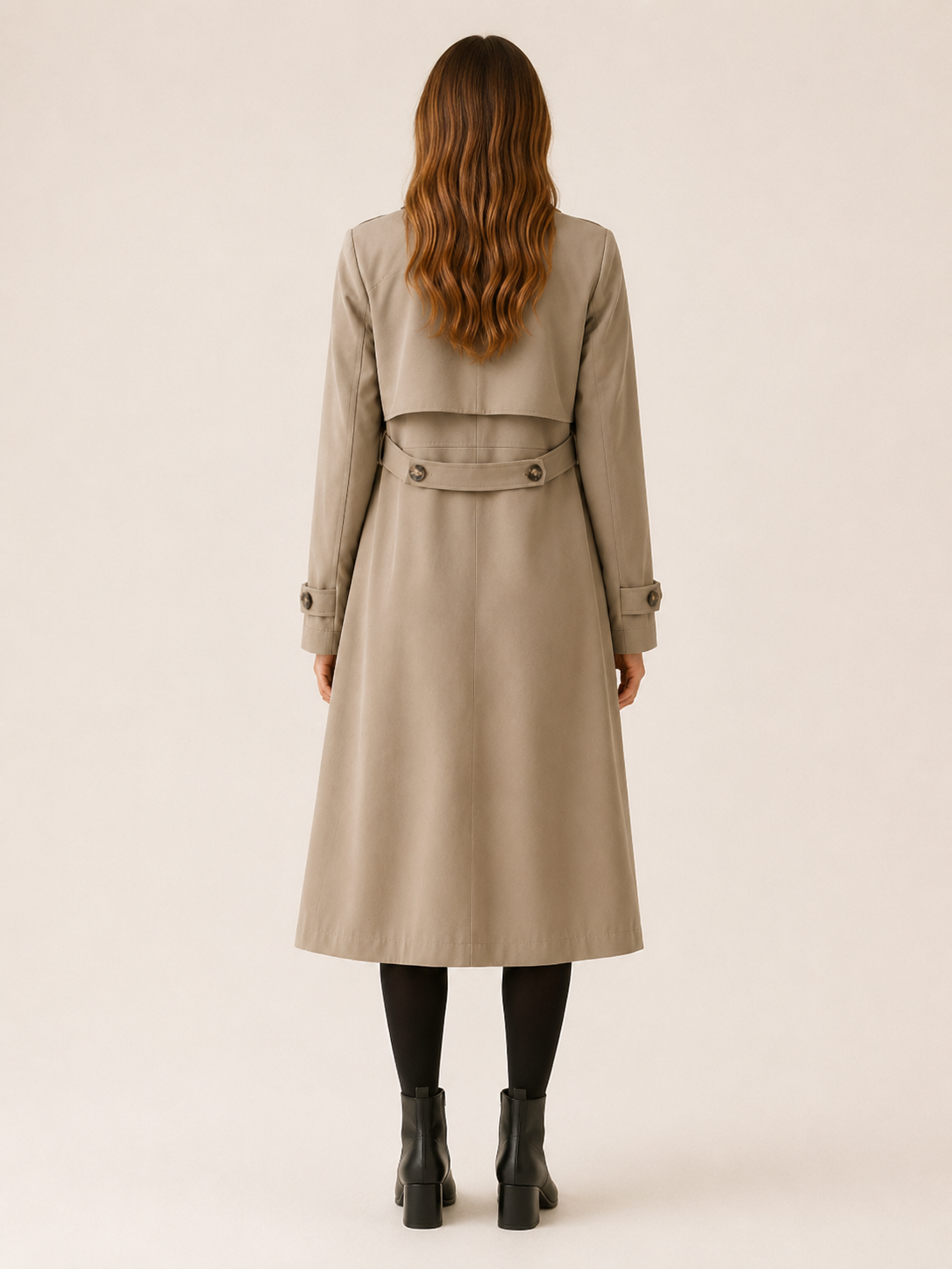 Trench long croisé à ceinture — Amielle Paris