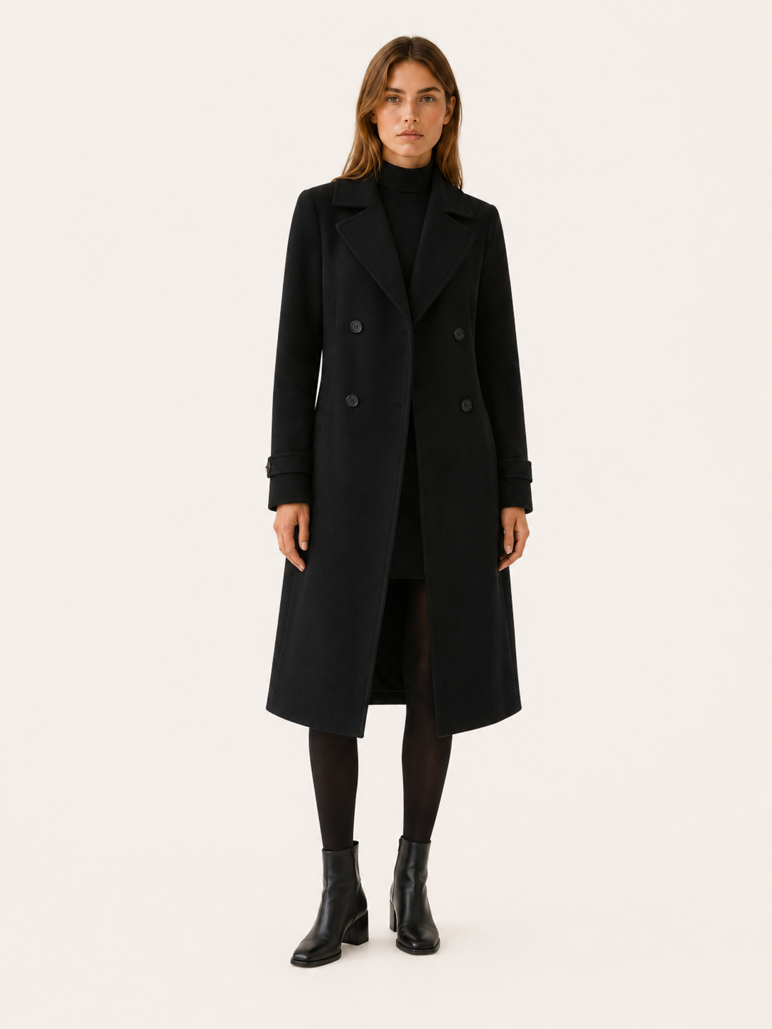 Trench long croisé à ceinture — Amielle Paris