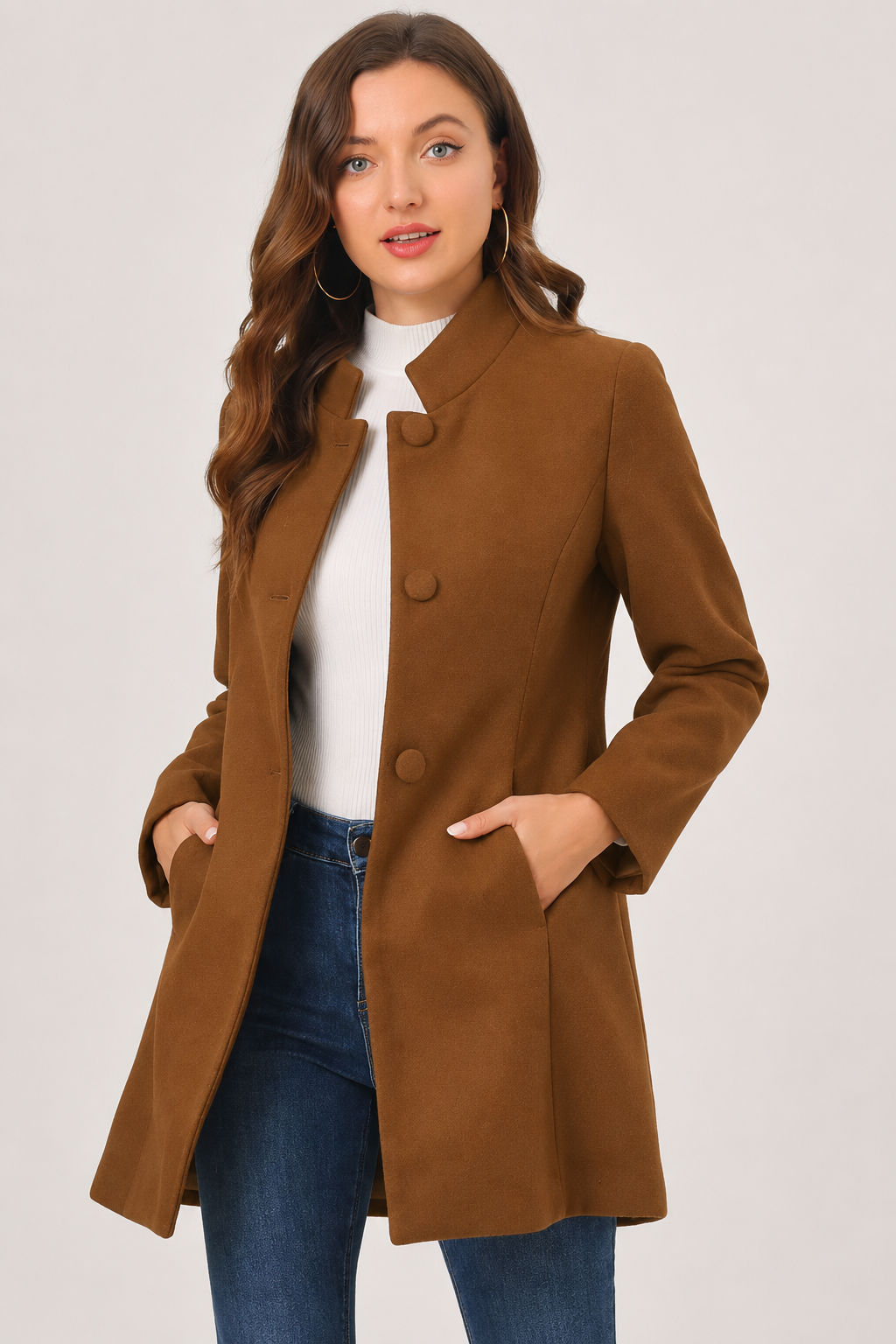 Manteau à col asymétrique — Camilla — Amielle Paris