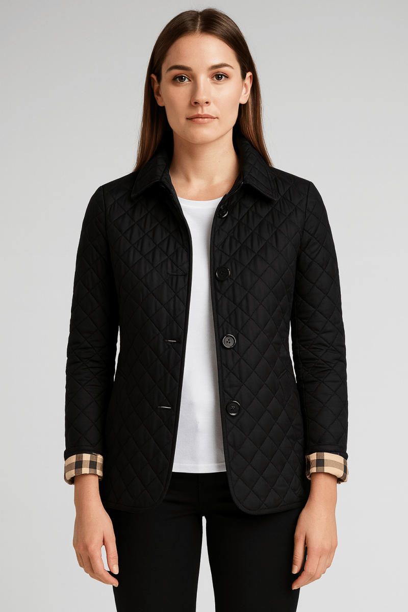 Kiara — Veste matelassée boutonnée à col classique — Amielle Paris