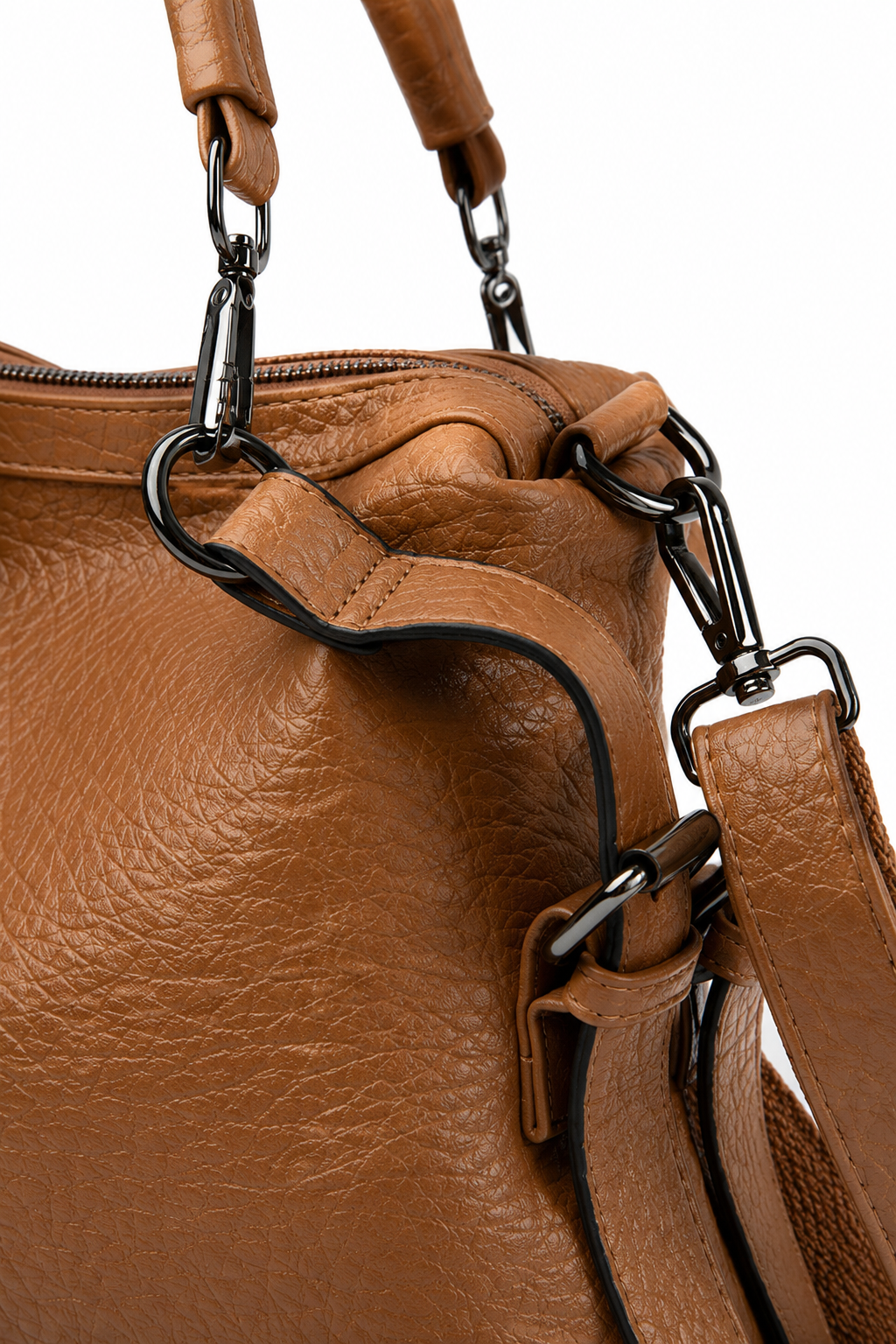 Kyle — Sac grainé à bandoulière amovible — Amielle Paris