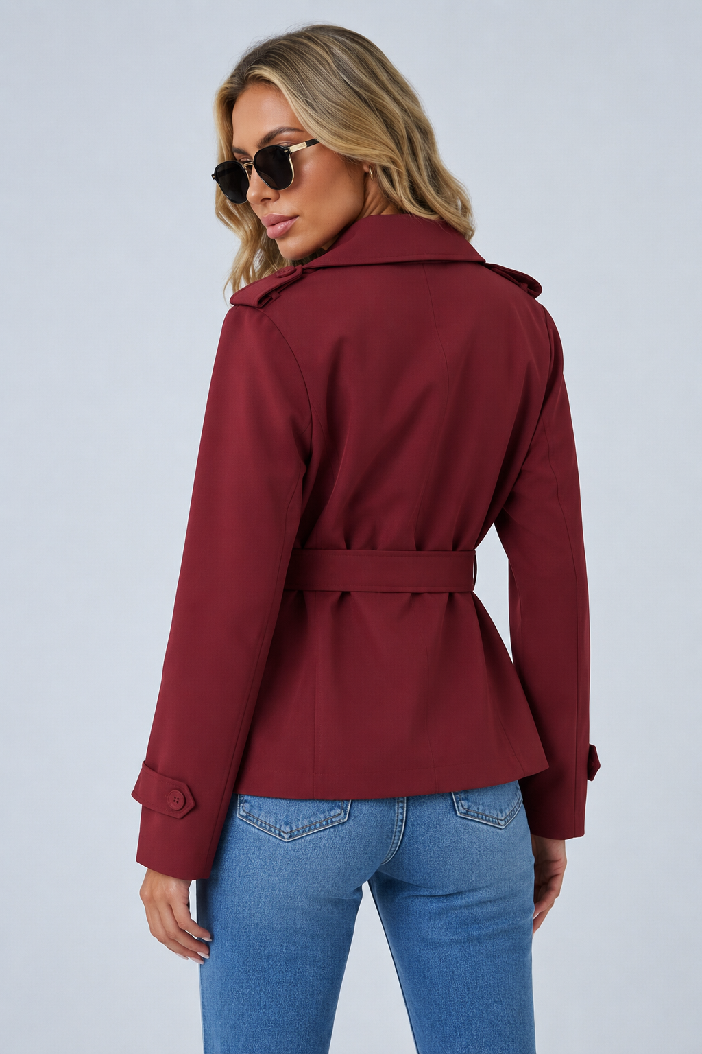 Latifina — Trench court croisé et ceinturé — Amielle Paris
