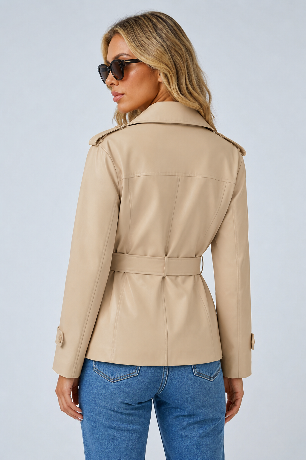 Latifina — Trench court croisé et ceinturé — Amielle Paris