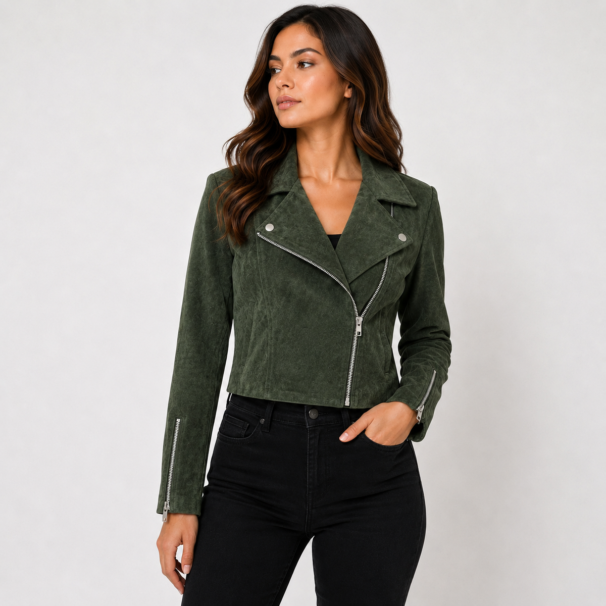 Dahlia — Veste courte zippée à col classique — Amielle Paris
