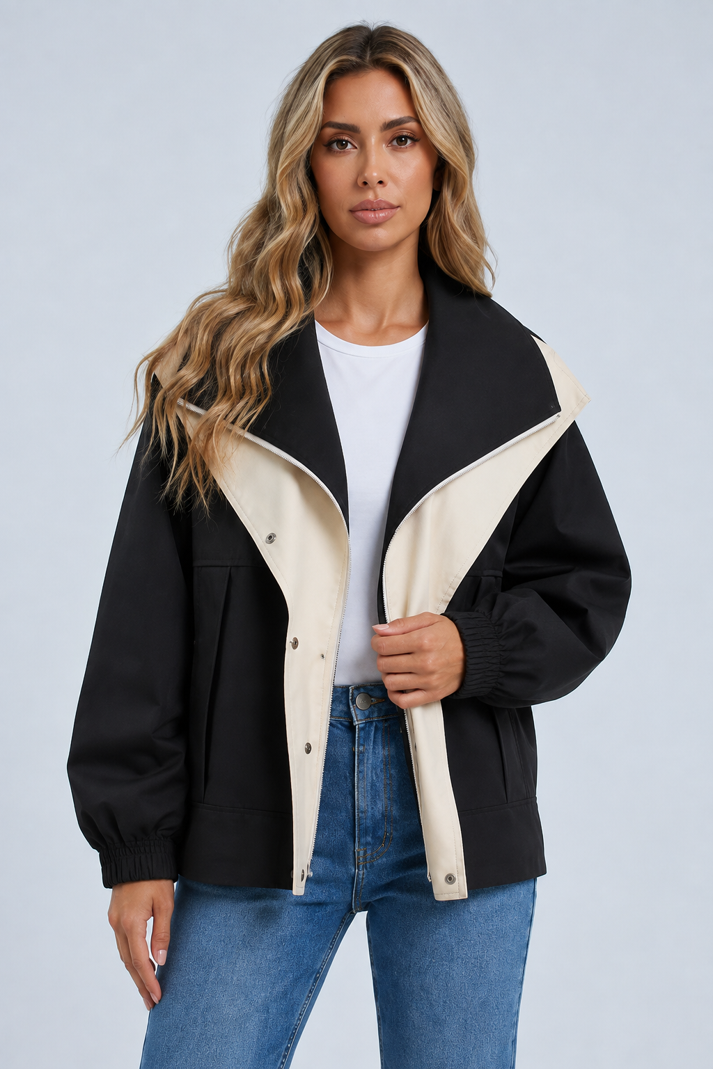 Maisy — Veste ample à grand col châle — Amielle Paris