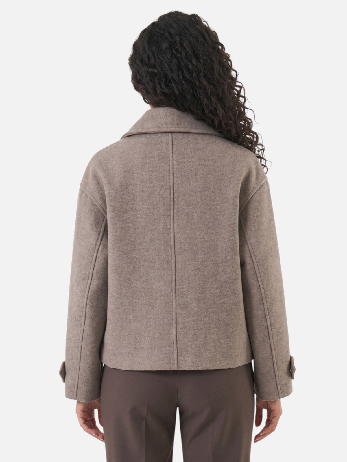 Caban court croisé en laine mélangée — Amielle Paris