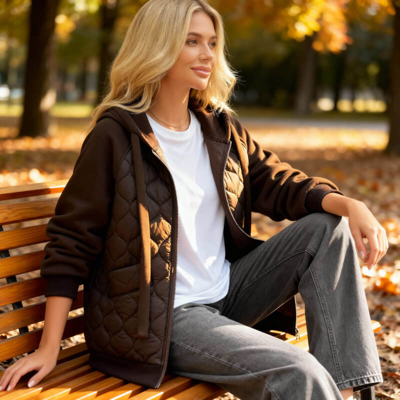 Harper — Veste matelassée à capuche et coupe ample — Amielle Paris