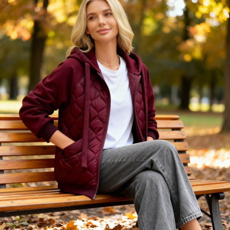 Harper — Veste matelassée à capuche et coupe ample — Amielle Paris