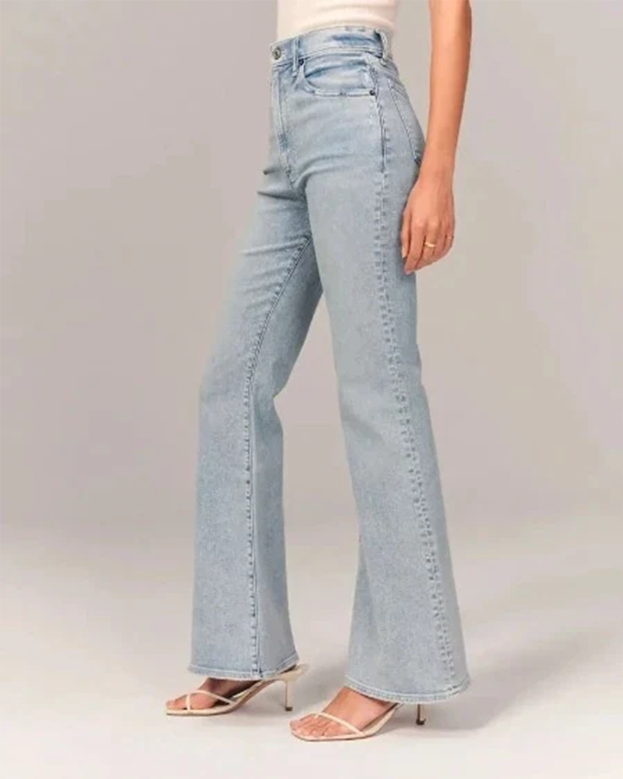 Jean évasé taille haute à cinq poches — Amielle Paris