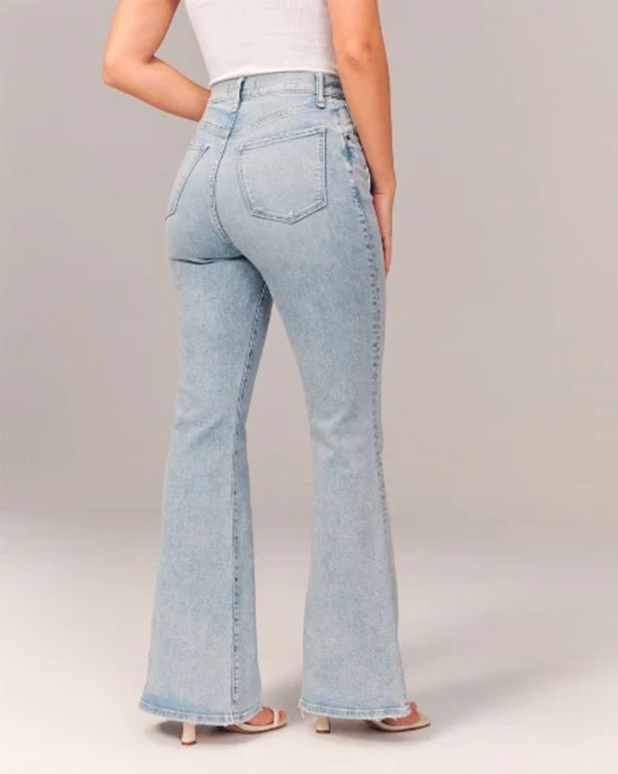 Jean évasé taille haute à cinq poches — Amielle Paris