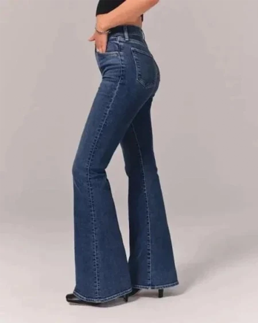 Jean évasé taille haute à cinq poches — Amielle Paris