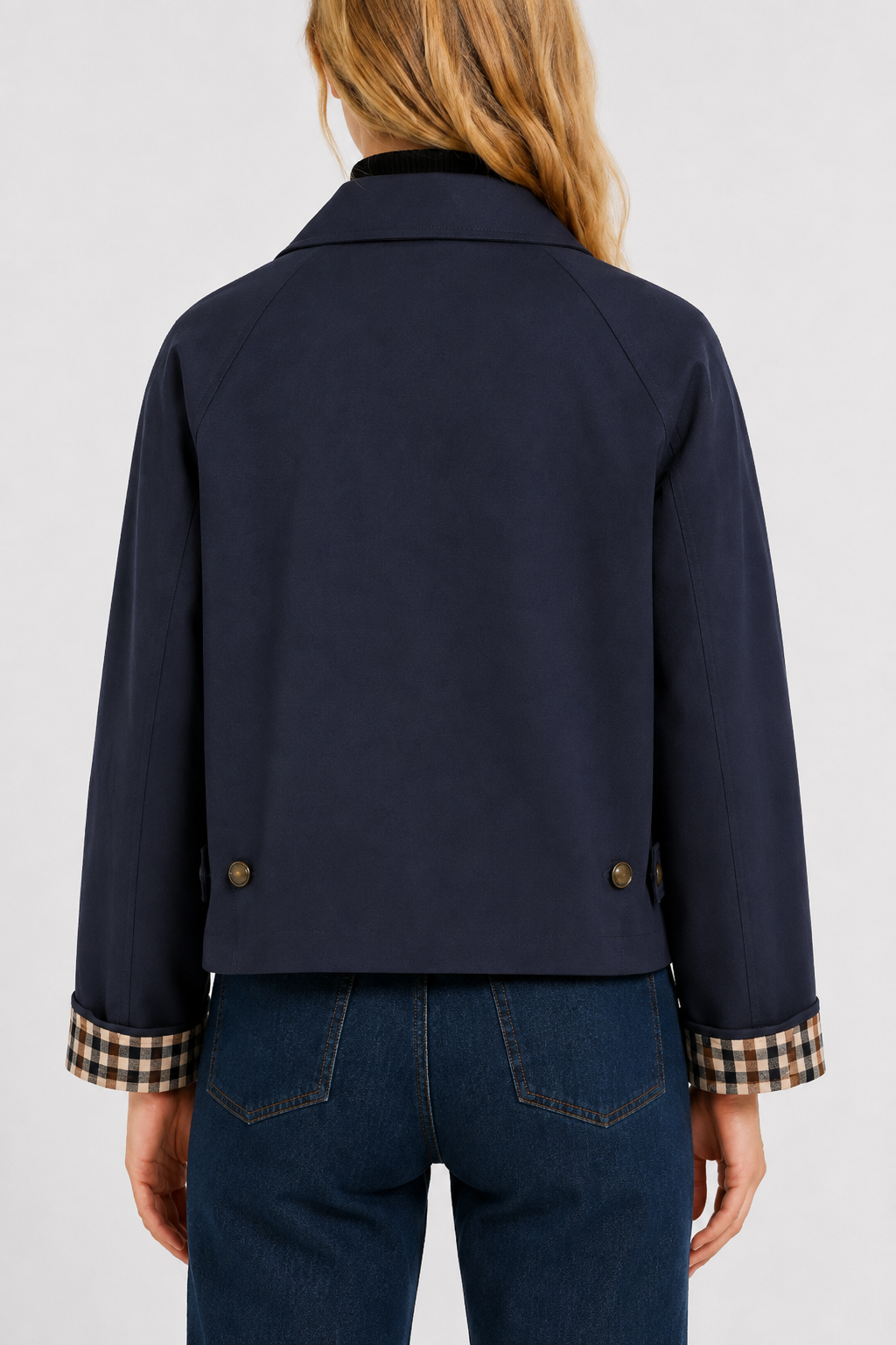Veste légère à revers vichy — Amielle Paris