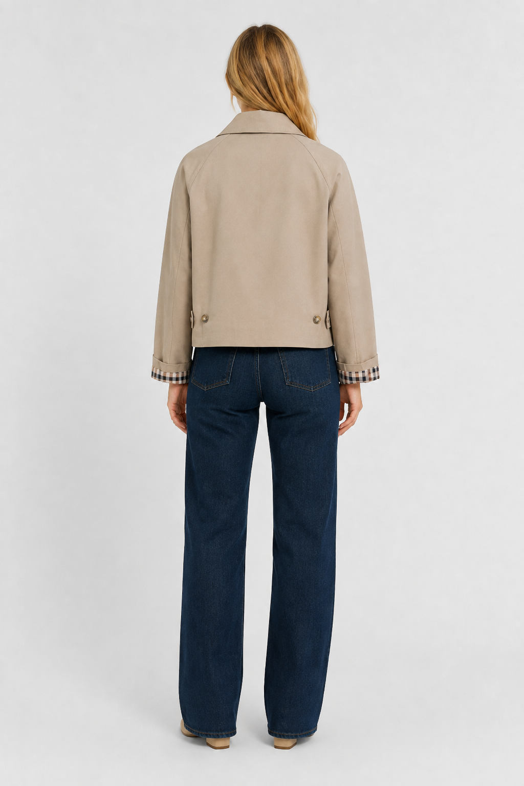 Veste légère à revers vichy — Amielle Paris