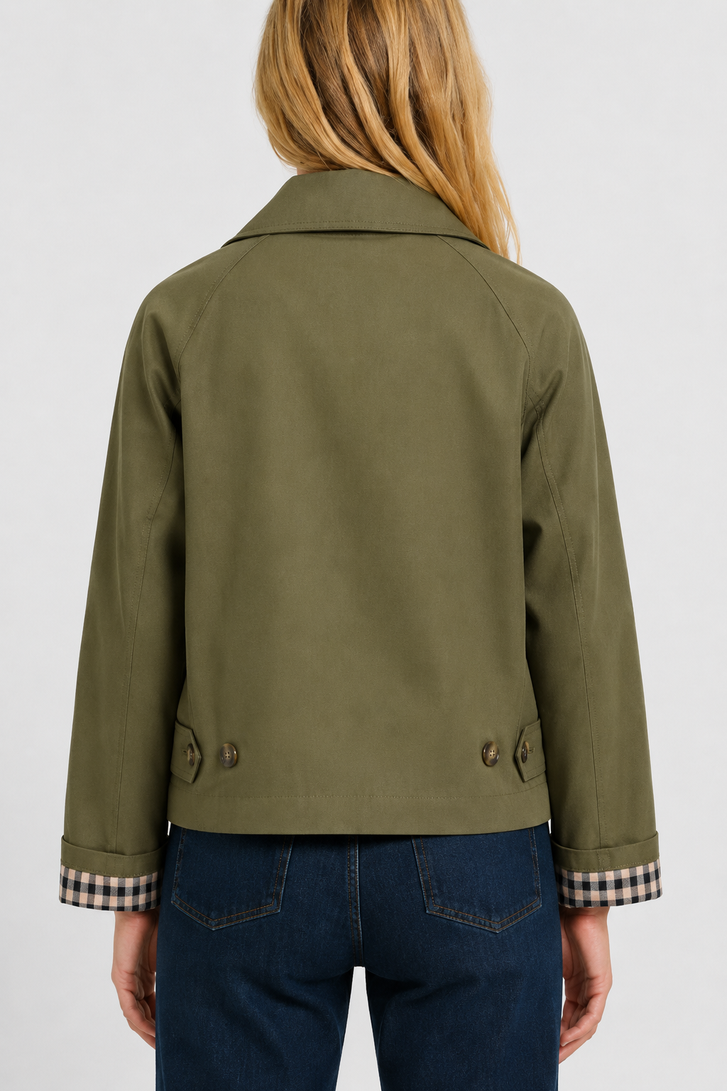 Veste légère à revers vichy — Amielle Paris