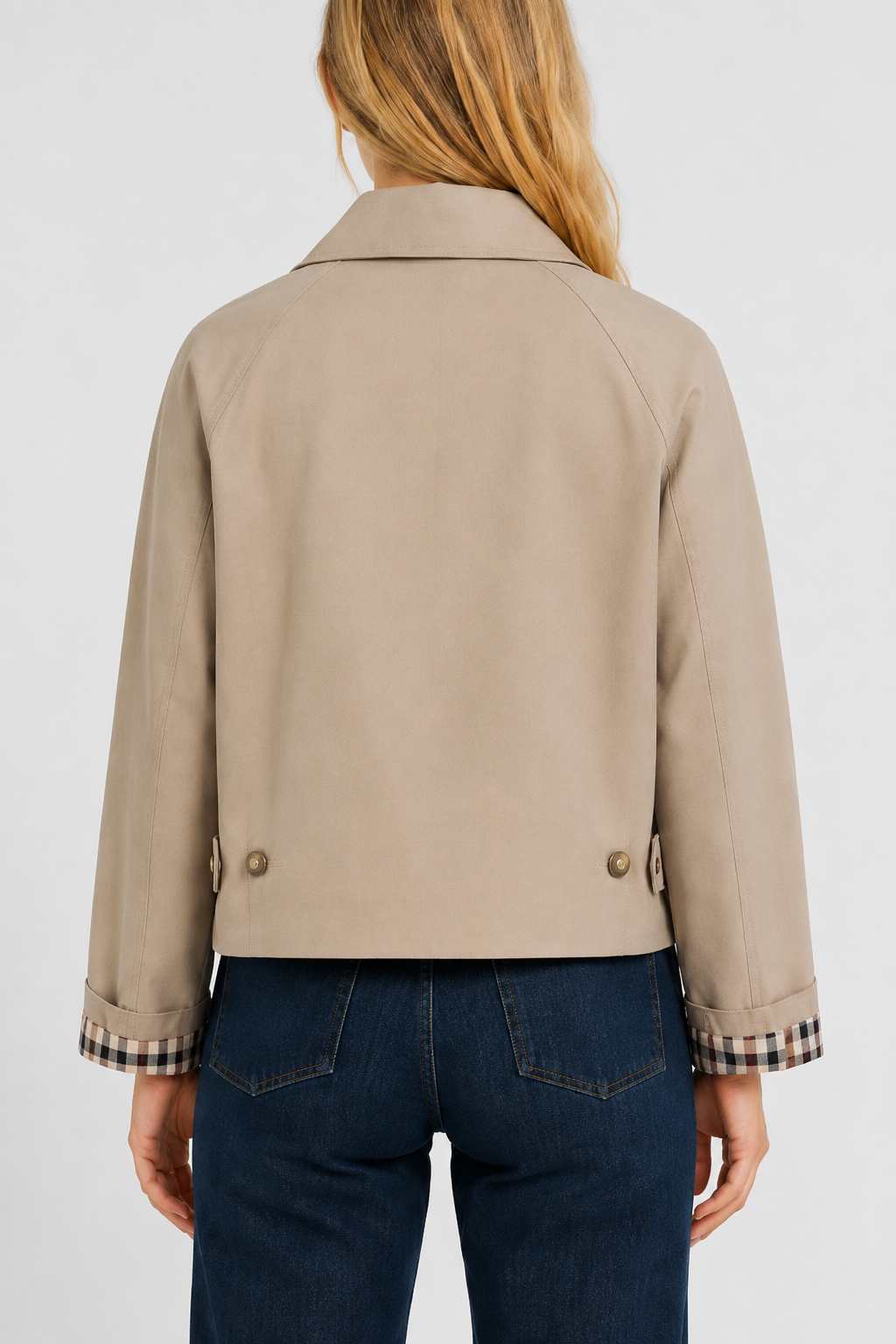 Veste légère à revers vichy — Amielle Paris