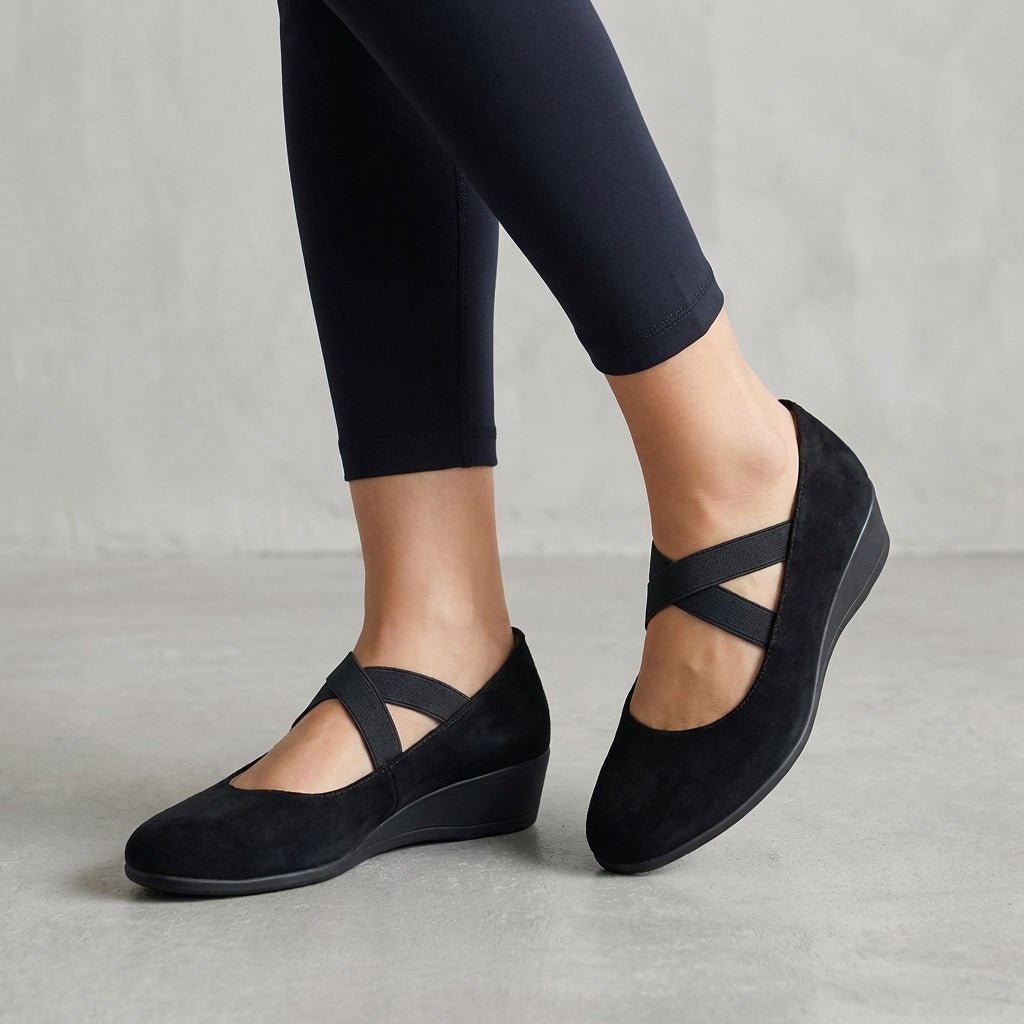 Ballerines à brides croisées et semelle compensée — Amielle Paris