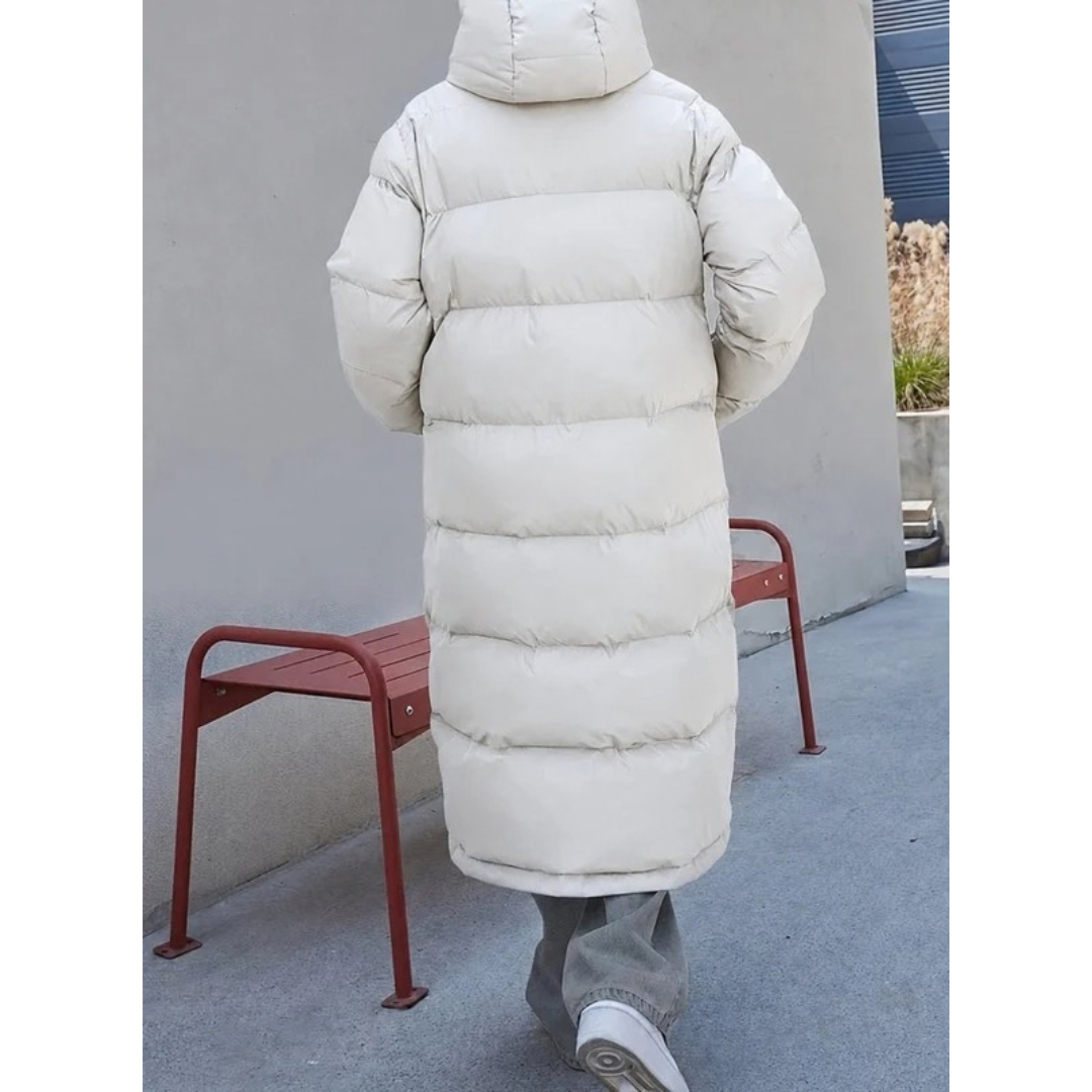 Florence — Manteau long zippé à capuche — Amielle Paris