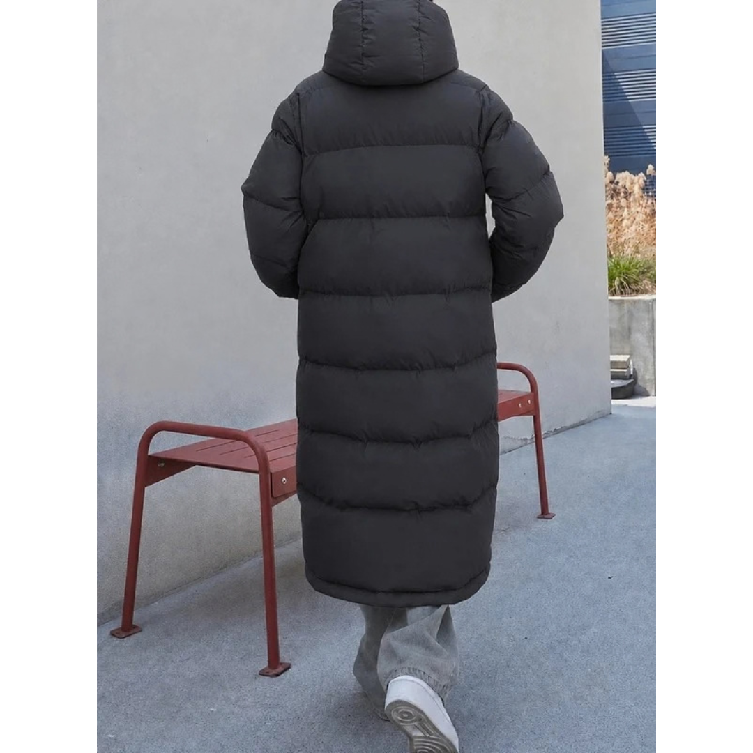 Florence — Manteau long zippé à capuche — Amielle Paris