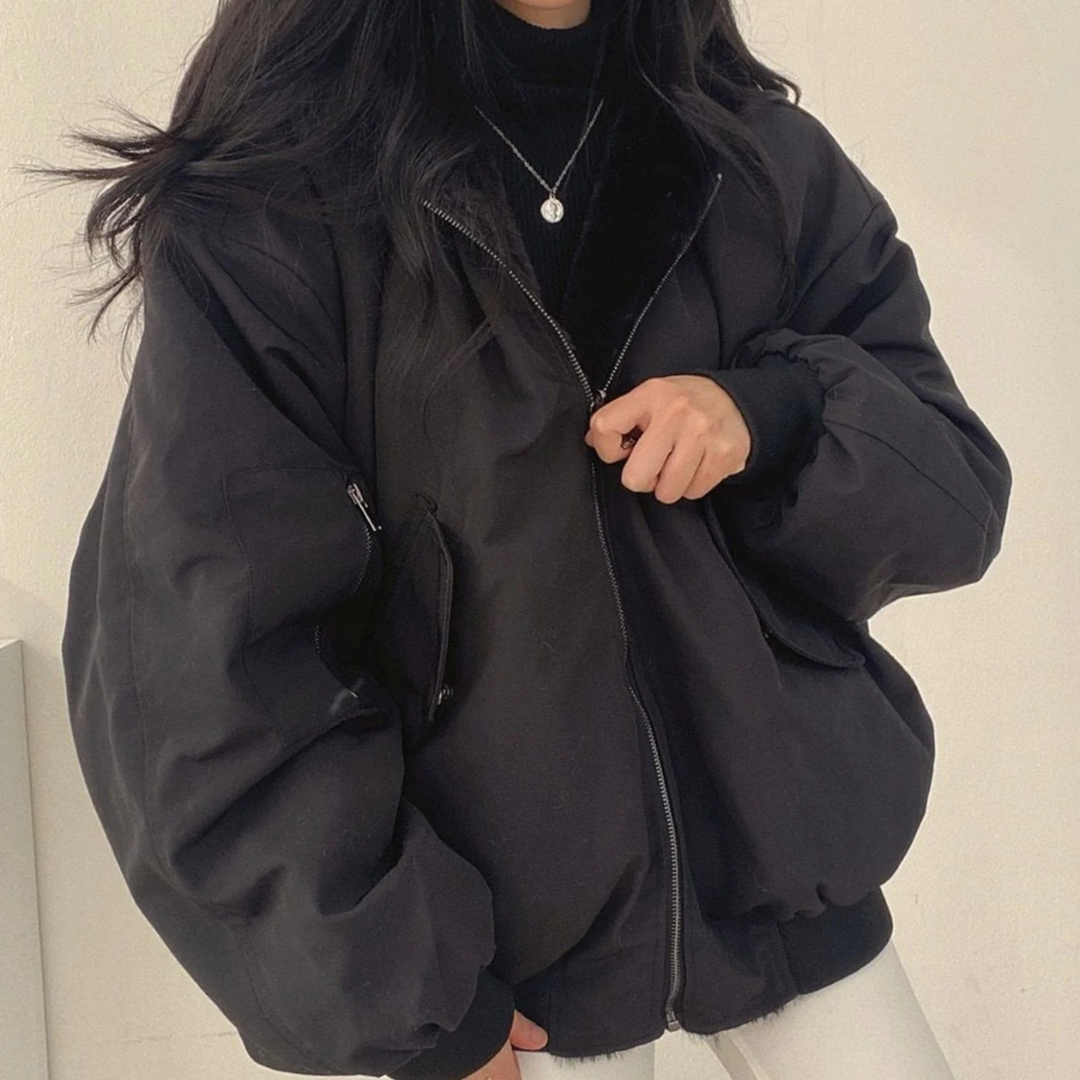 Liana — Blouson bomber décontracté à capuche — Amielle Paris