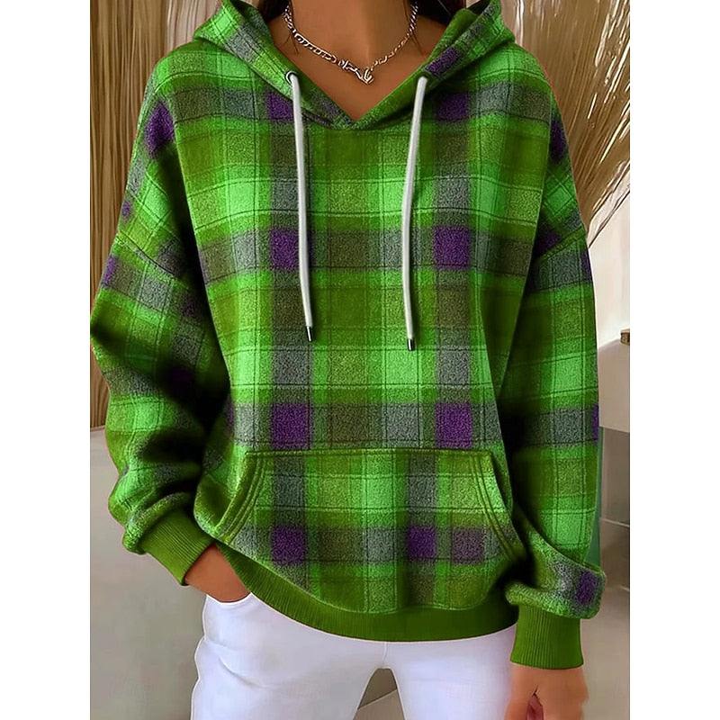 Margaux | Sweat à capuche et carreaux — Amielle Paris