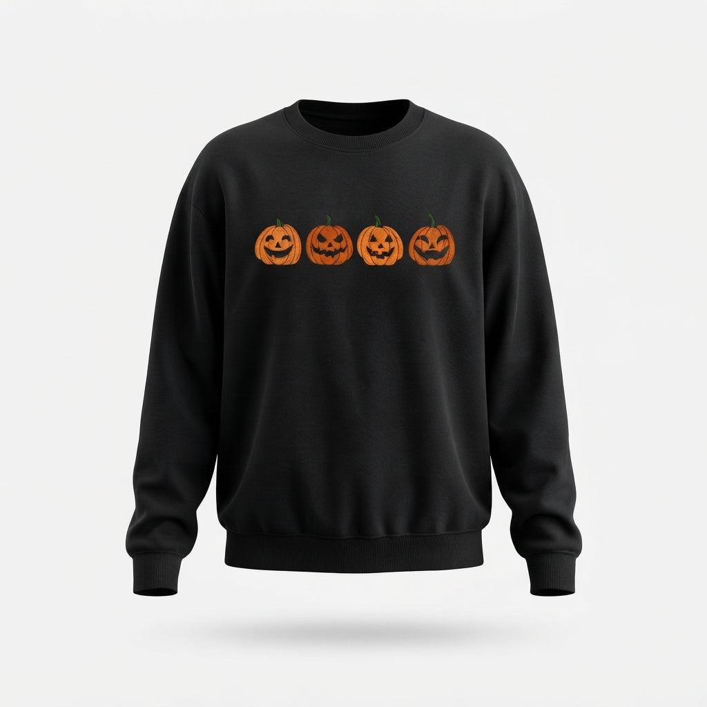 Trick & Treat — Sweat noir à citrouilles — vue 2