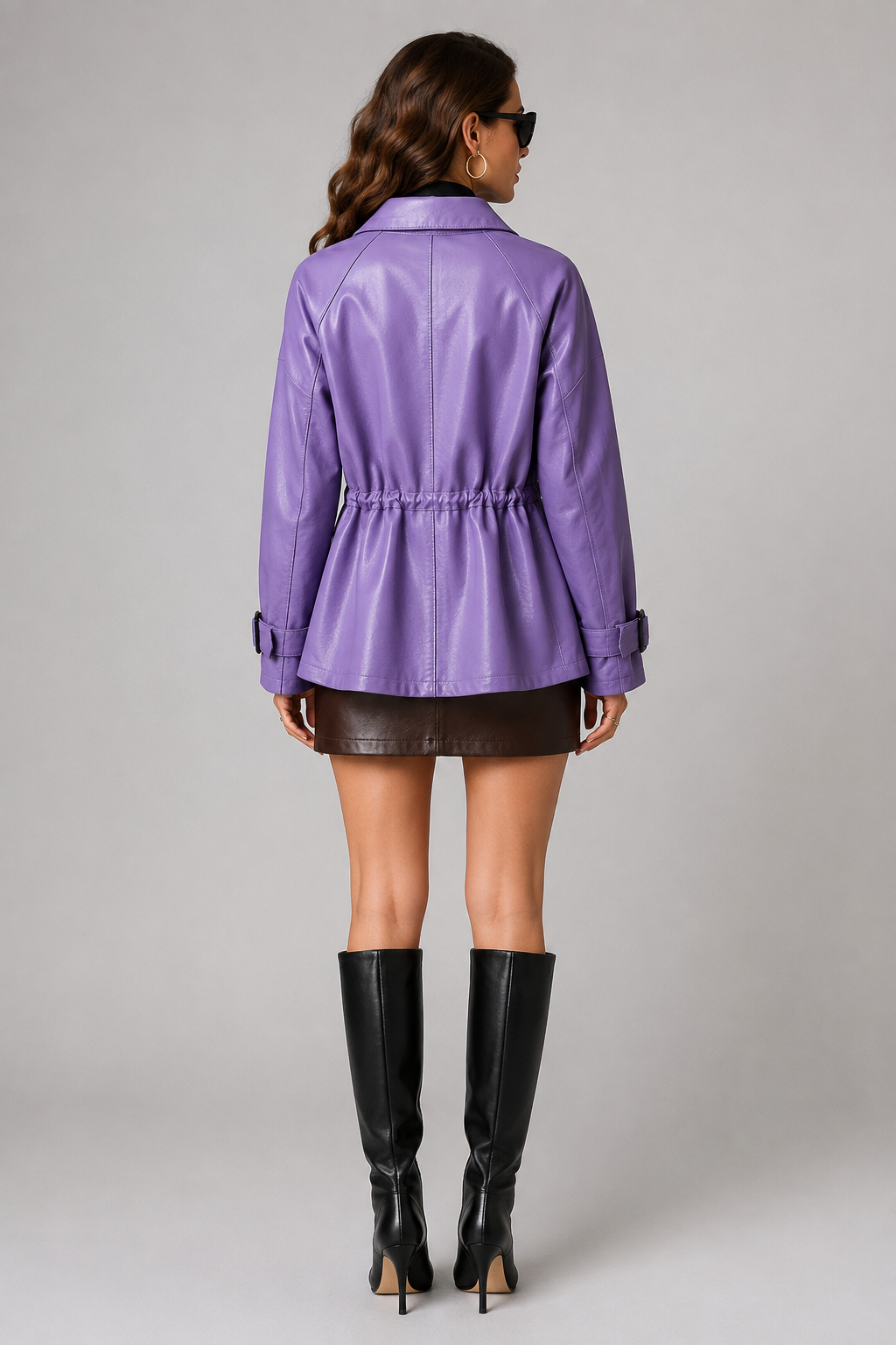 Rosie — Veste effet cuir à taille ajustable — Amielle Paris