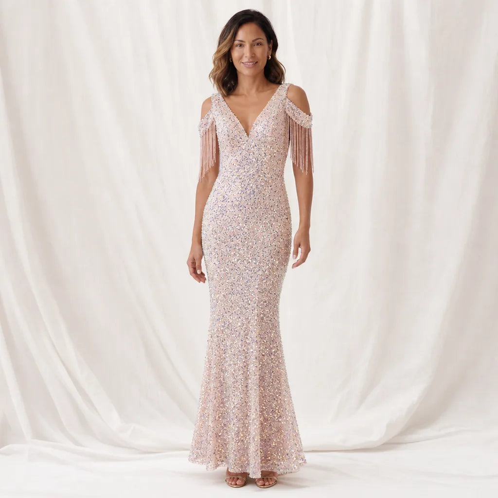 Seraphina — Robe longue à sequins et franges — vue 4