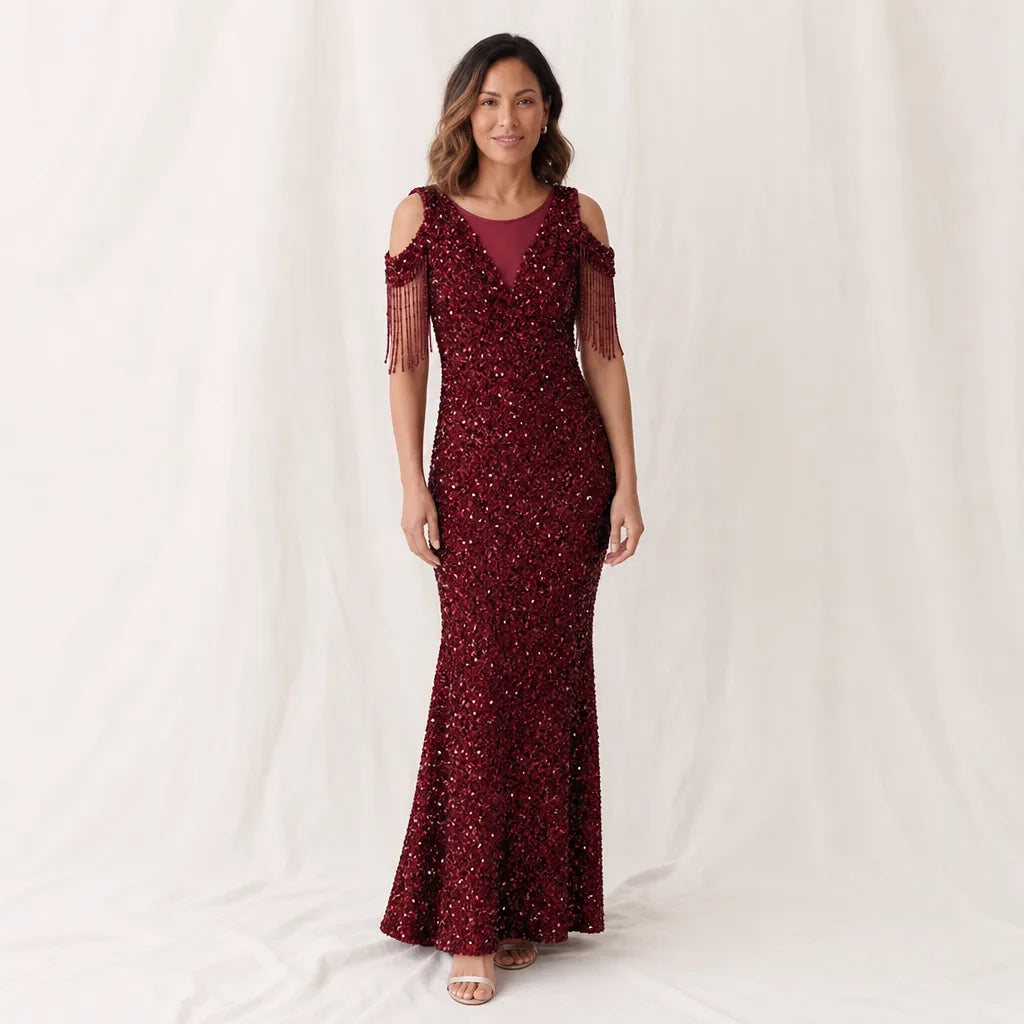 Seraphina — Robe longue à sequins et franges — vue 2