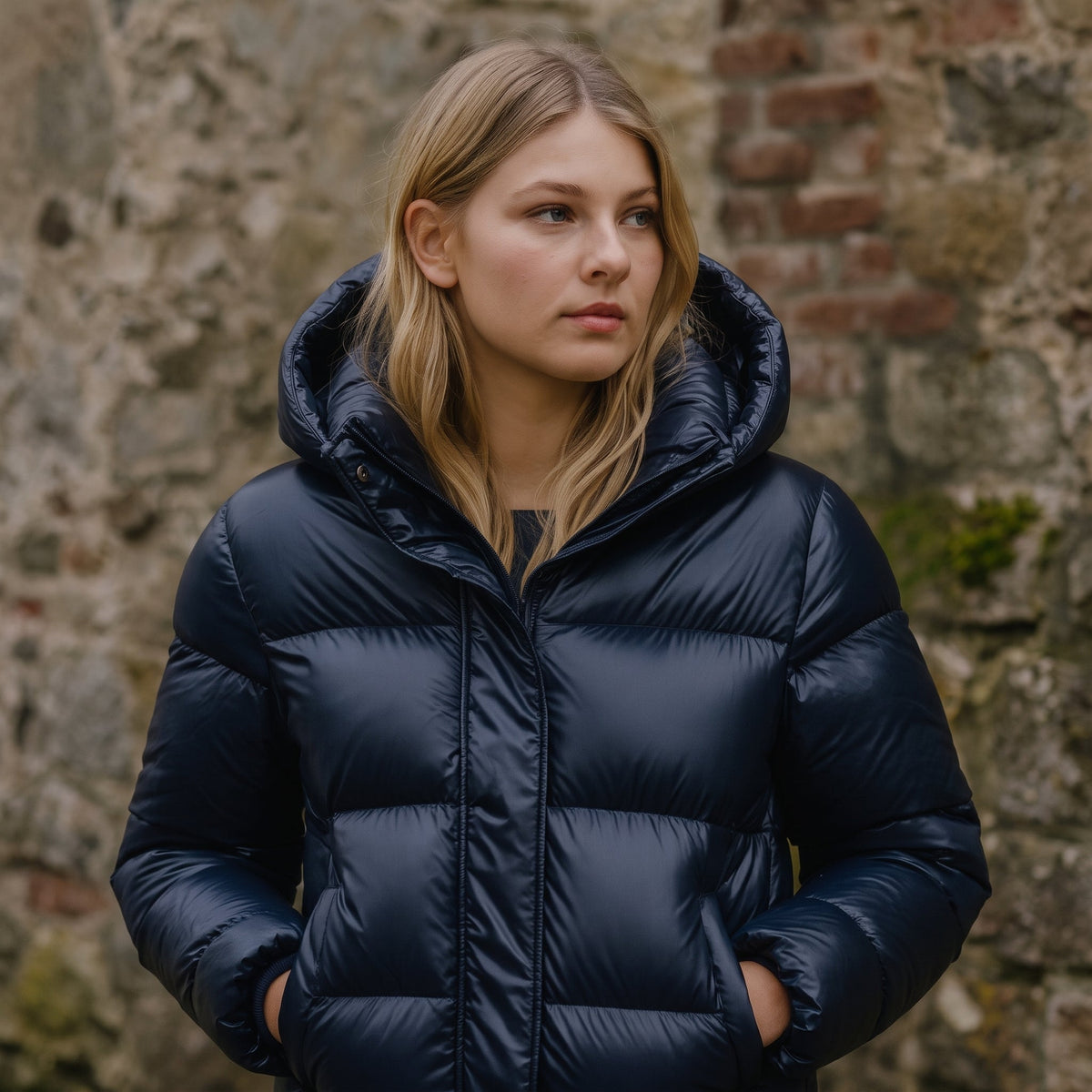 Doudoune matelassée zippée à capuche — Amielle Paris