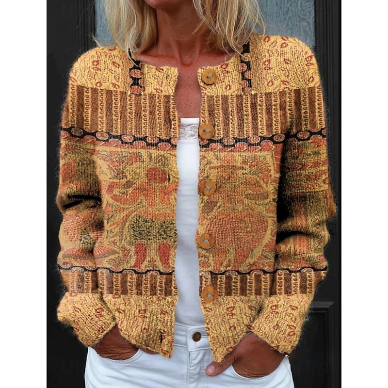 Renata | Gilet boutonné à motifs fleuris — Amielle Paris