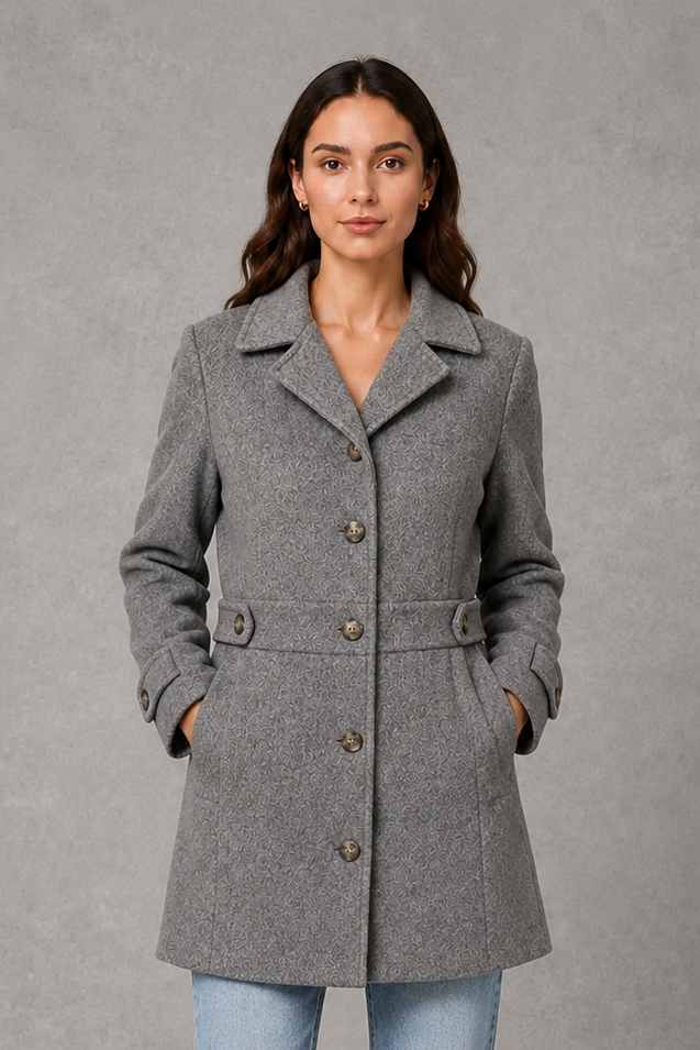Manteau long structuré à fermeture boutonnée — Amielle Paris