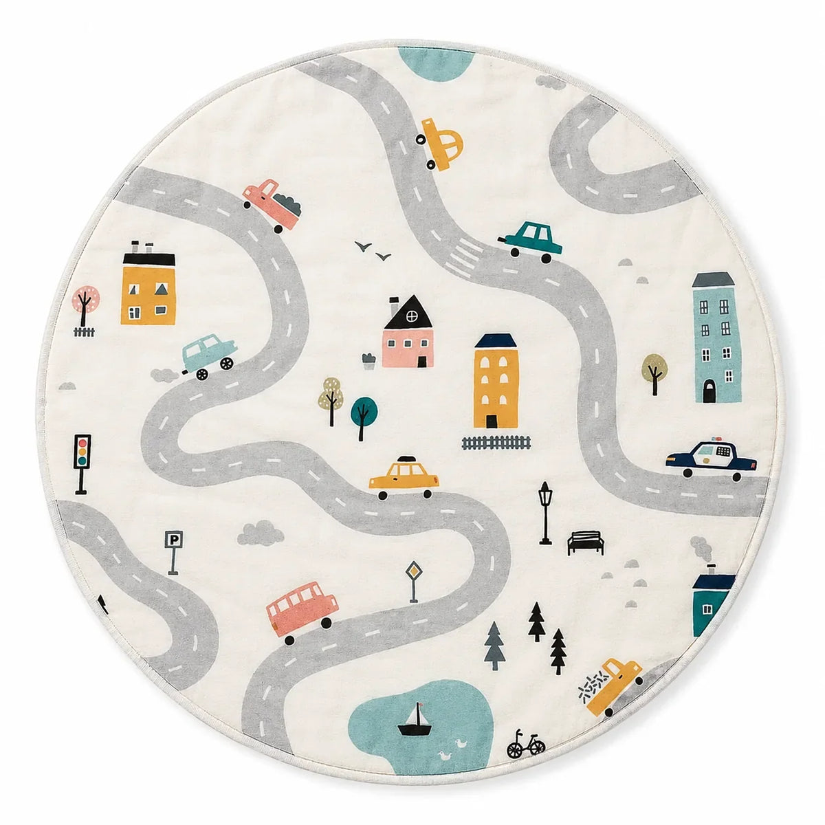 Tapis de jeu bébé voitures et camions — 140 cm — vue 3